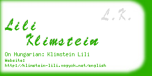 lili klimstein business card